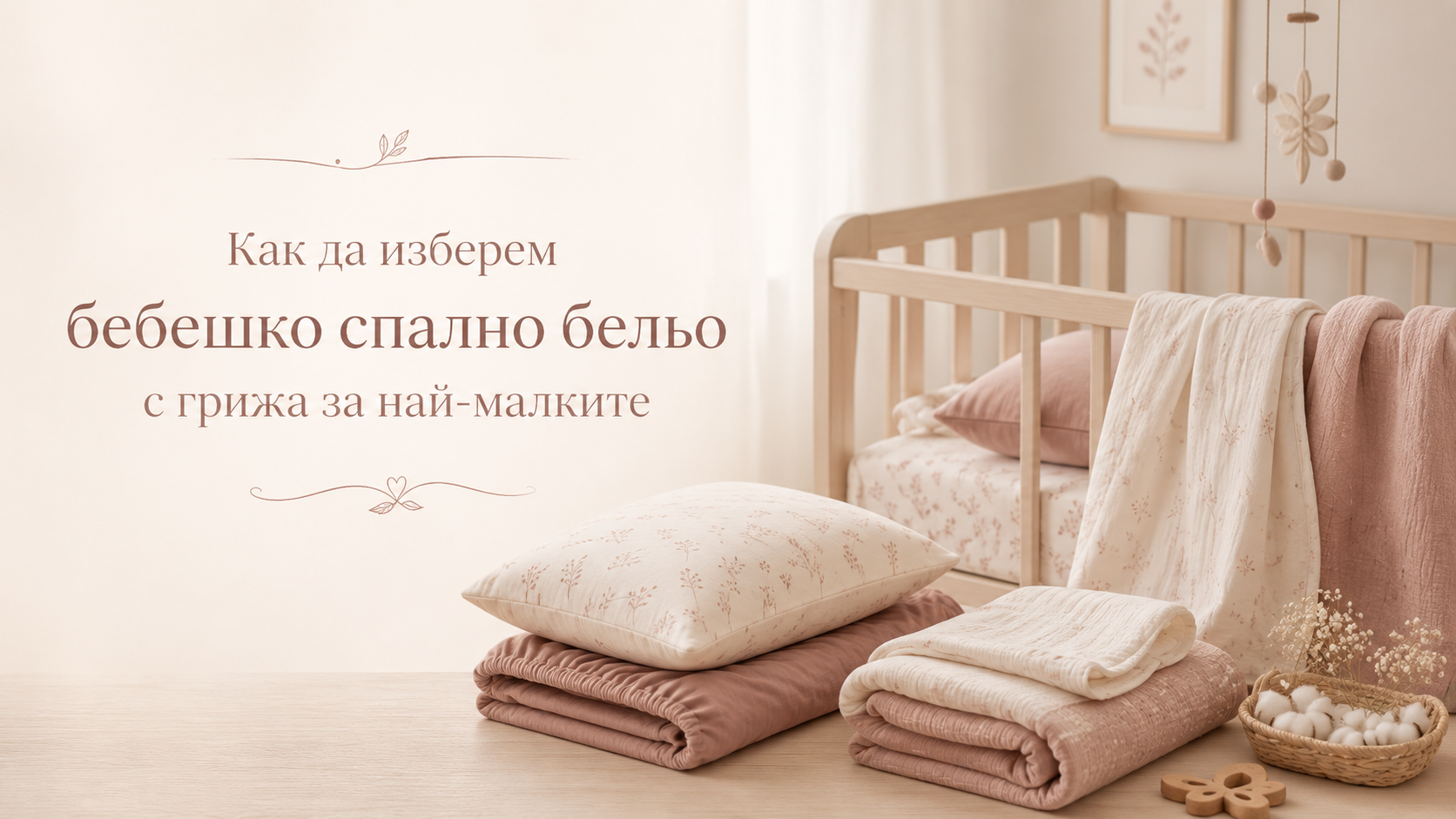 Бебешко спално бельо AuraBaby от естествен памук
