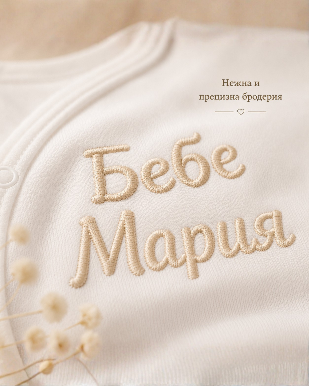 Персонализирано бебешко боди с бродерия