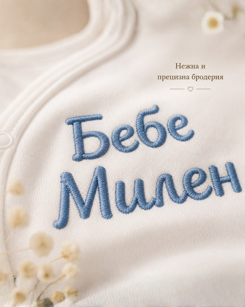 Персонализирано бебешко боди с бродерия