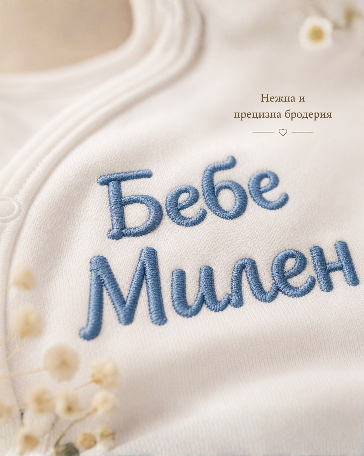 Персонализирано бебешко боди с бродерия